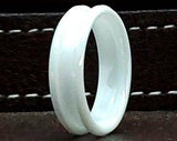 8mm White Zirconia Ceramic Ring Core Blank Channel for Inlay - Opal & Findings
