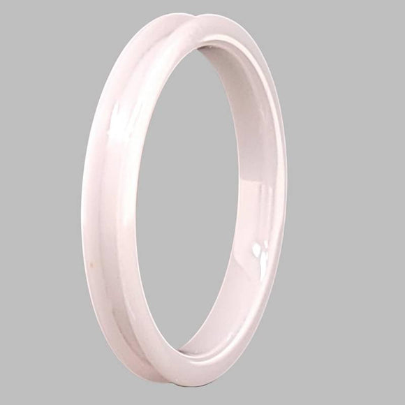 3mm White Zirconia Ceramic Ring Core Blank Channel for Inlay - Opal & Findings